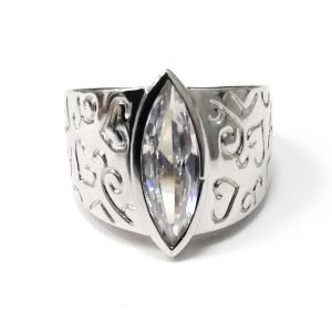 Silver Marquise CZ Ring