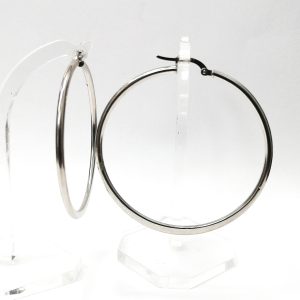 9ct White Gold Hoops