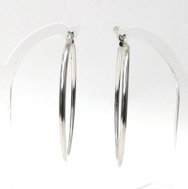 9ct White Gold Hoops