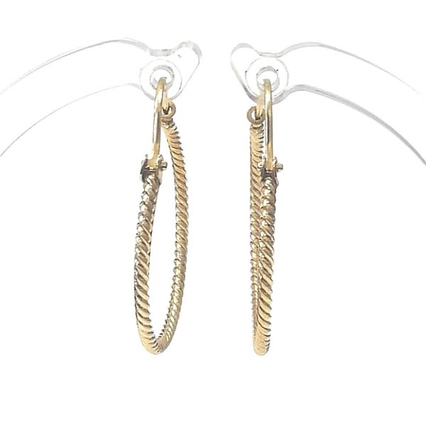 9ct Gold Twisted Creole Earrings