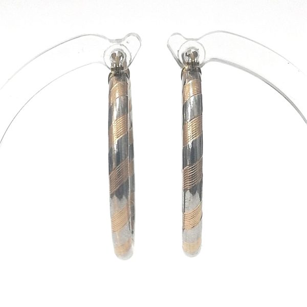 9ct 2 Colour Patterned Hoops