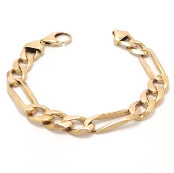 9ct Yellow Gold 7 Inch 3.8g Ladies Figaro Identity Bracelet