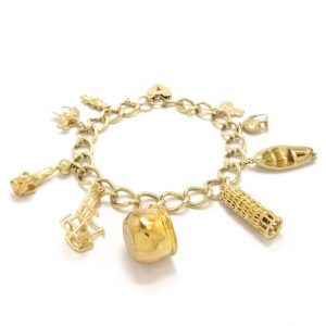 Padlock & Safety Chain & 9 Charms 39.8g