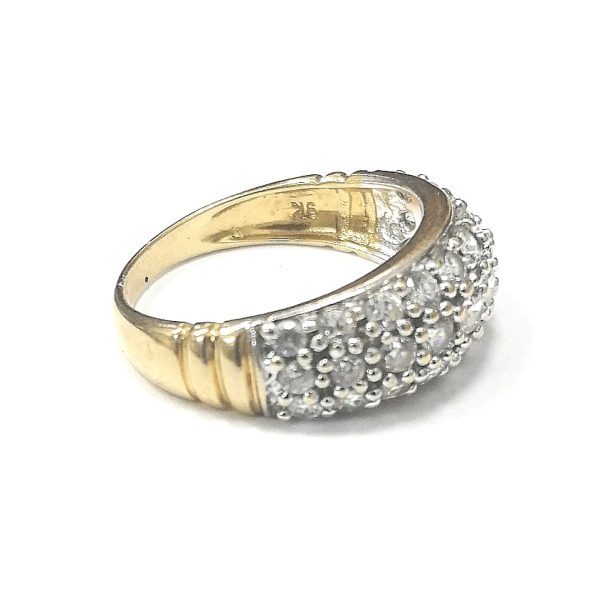 9ct Gold CZ Dome Ring