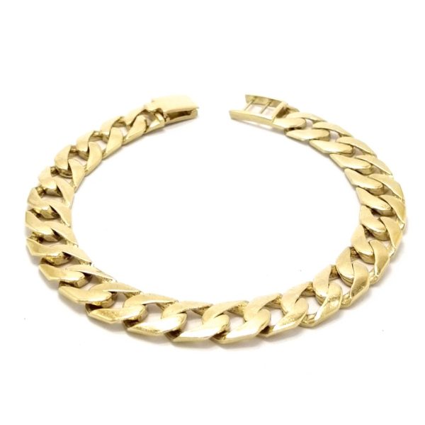 9ct Gold Square Curb Link Bracelet 33.1g
