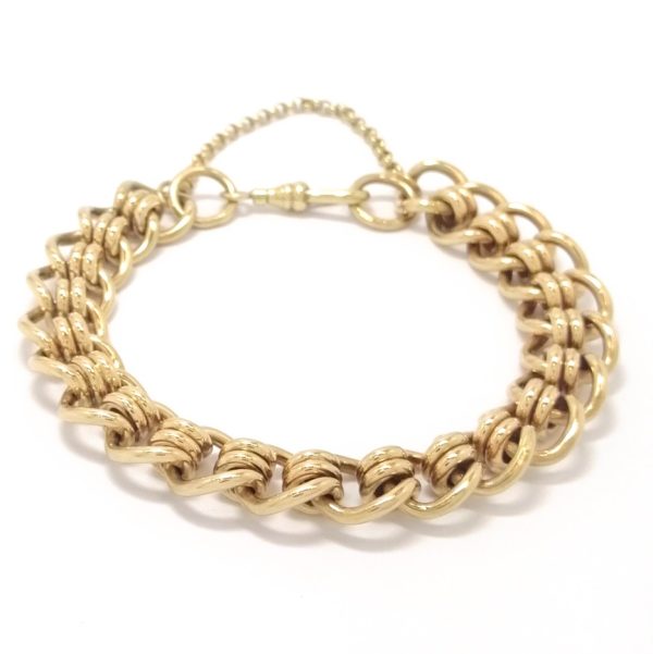 9ct Gold Curb & Spring Style Link Bracelet 57.4g