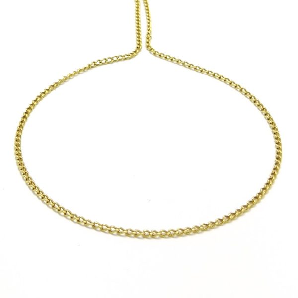 18ct Gold 35" Fine Curb Link Chain