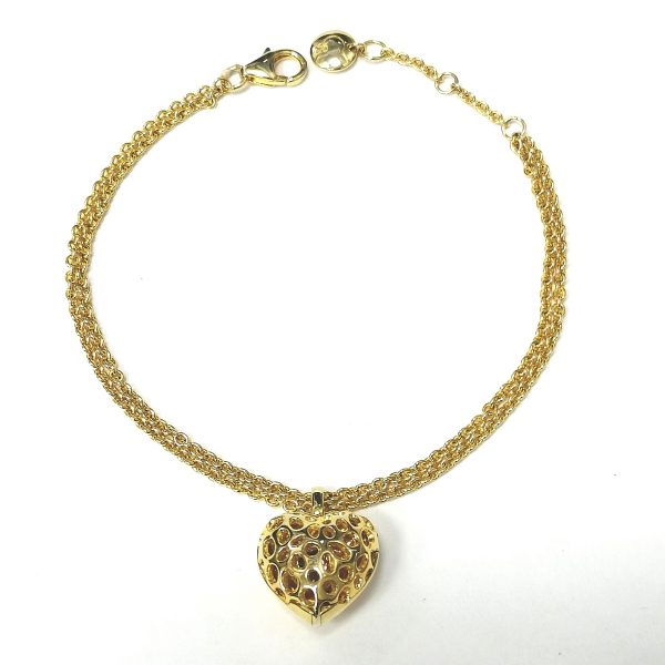 Gold Plated Silver Heart Bracelet