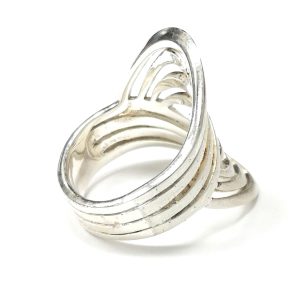 Silver Wave Design Dress Ring