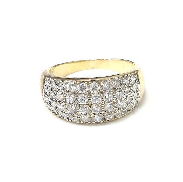 9ct Gold CZ Dome Ring