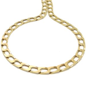 9ct Gold 18" Square Curb Link Chain