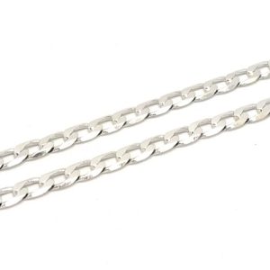 9ct White Gold 18" Curb Link Chain