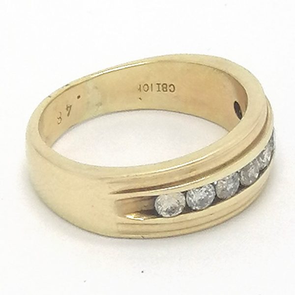 9ct Gold Fancy Diamond Half Eternity Band Ring .48ct