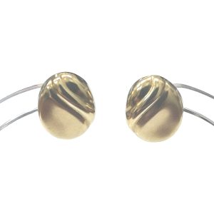 9ct Gold Patterned Oval Stud Earrings
