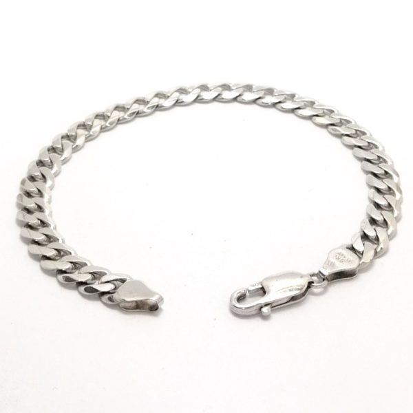9ct White Gold Curb Link Bracelet