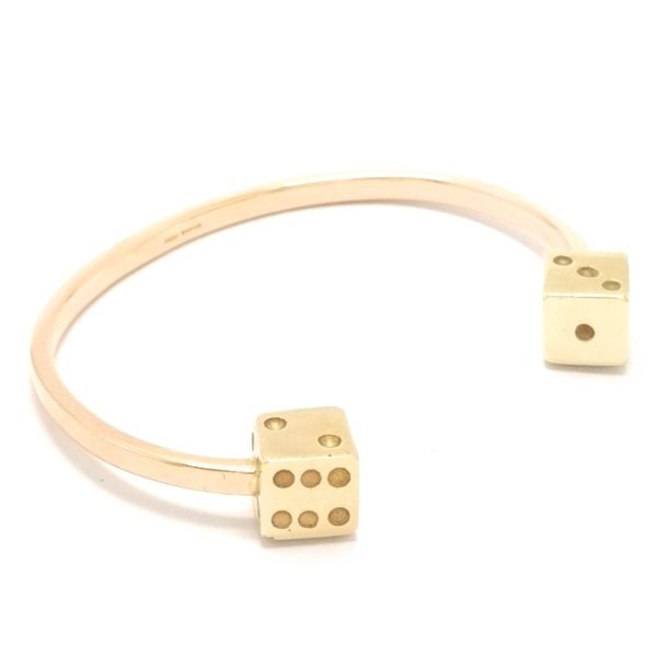 9ct Gold Torque Bangle With Dice Balls
