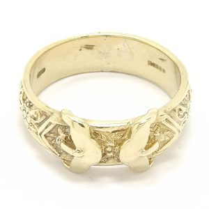 9ct Gold Double Buckle Ring