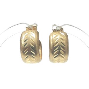 9ct Gold Diamond Cut Wedd Hoop Earrings