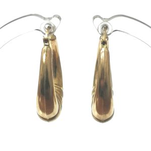 9ct Gold Fancy Oval Hoop Earrings