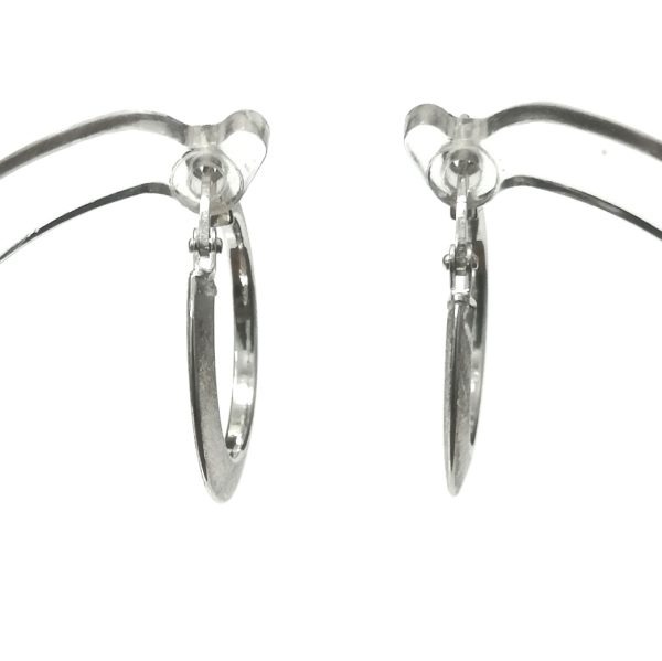 9ct White Gold Frosted Hoop Earrings