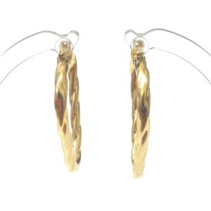 9ct Gold Twisted Triangular Hoop Earrings