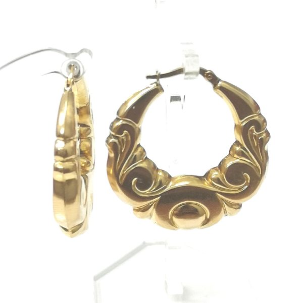 9ct Gold Fancy Creole Earrings