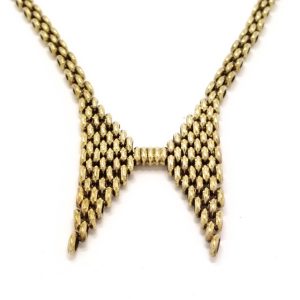 9ct Gold Bow Design Collar Necklet 24.9g
