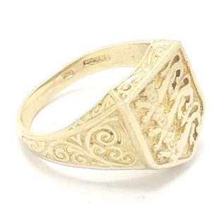 9ct Gold 3 Lions Shield Style Signet Ring