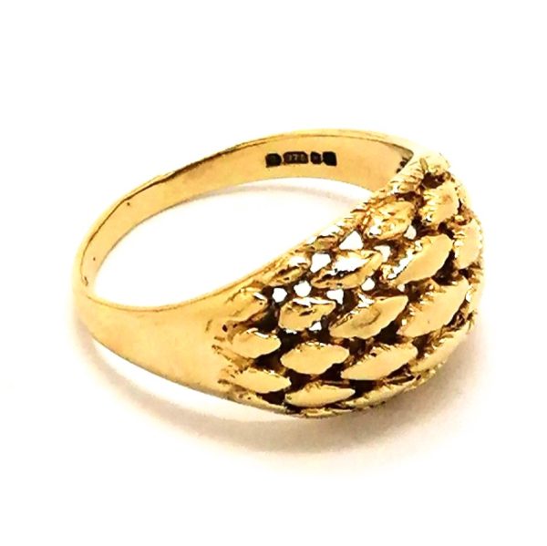 9ct Gold Fancy Woven Style Dome Ring