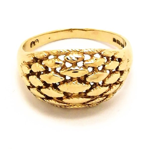 9ct Gold Fancy Woven Style Dome Ring