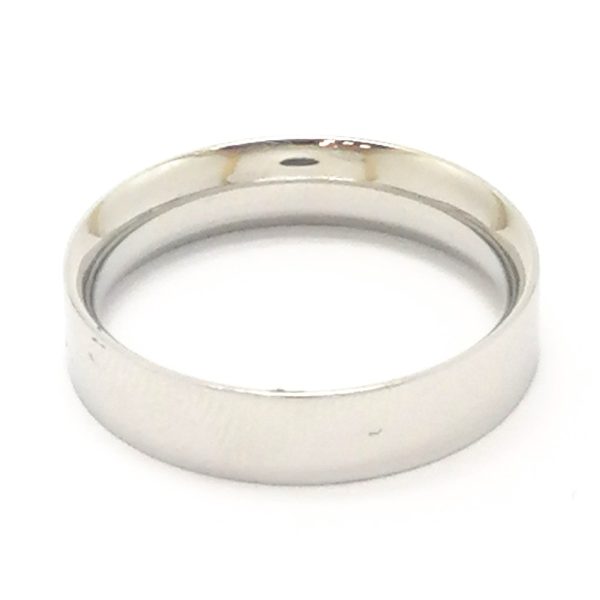 Platinum 5mm Flat Court Wedding Band Ring