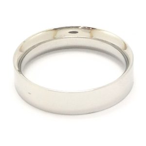 Platinum 5mm Flat Court Wedding Band Ring