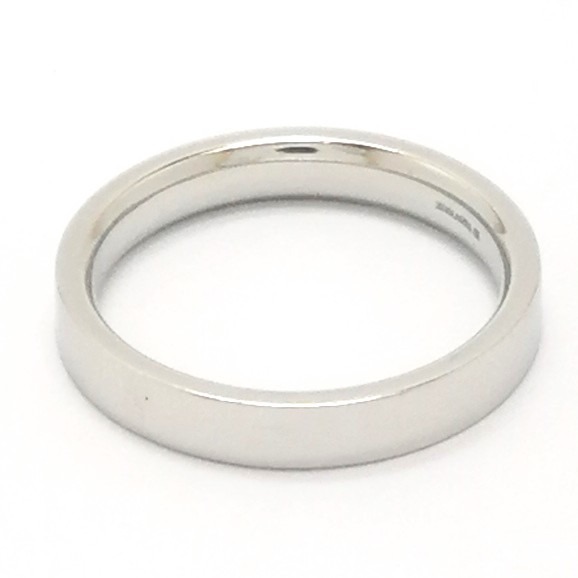 Platinum Flat Court 3mm Wedding Band Ring