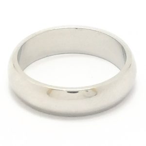 Platinum 5mm D Shape Wedding Band Ring