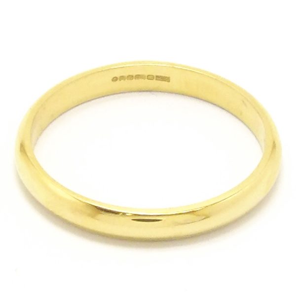 18ct Gold 3mm D Shape Wedding Band Ring
