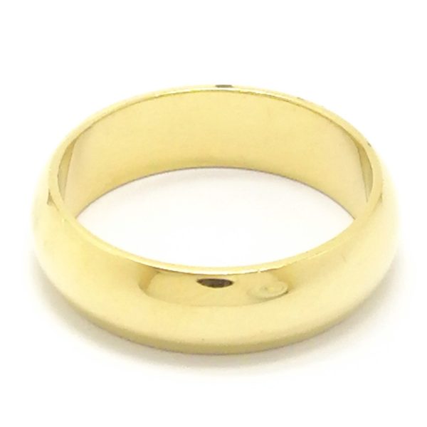 18ct Gold 6mm D Shape Wedding Band Ring