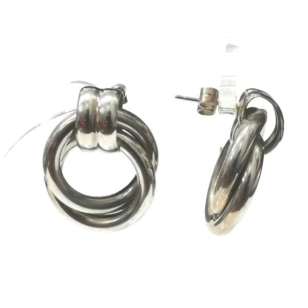 Silver Knot Style Stud Earrings