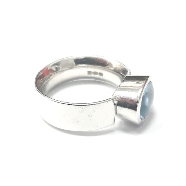 Silver Blue CZ Dress Ring