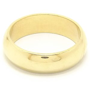 18ct Gold 6mm D Shape Wedding Band Ring