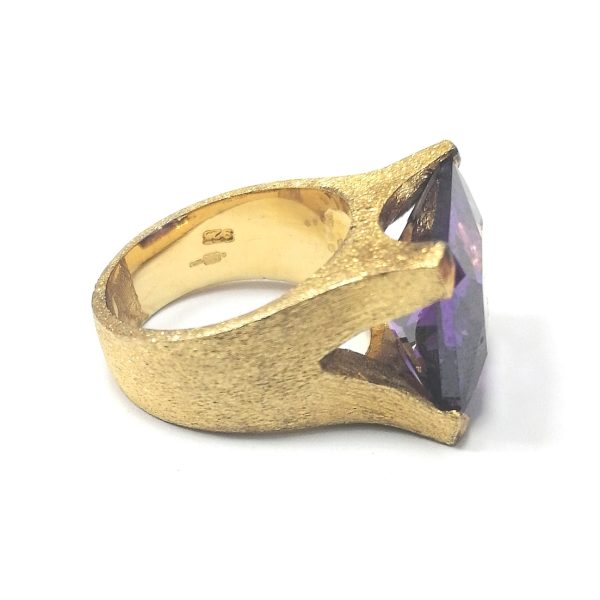 Gold Plated Silver CZ Ring