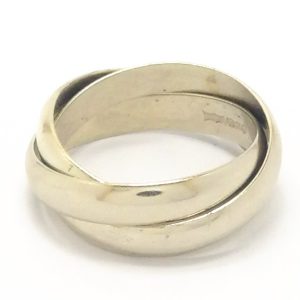 9ct White Gold Russian Wedding Band Ring