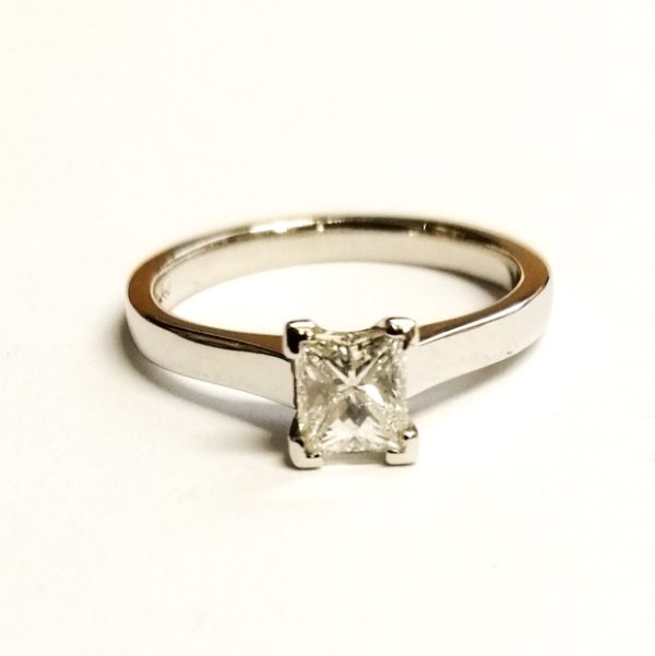 950 Platinum Princess Diamond .50ct Solitaire ring