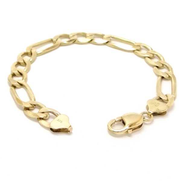 9ct Gold Figaro Link Bracelet 26.0g