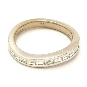 18ct White Gold Curved Channel Set Diamond Half Eternity Ring .55ct