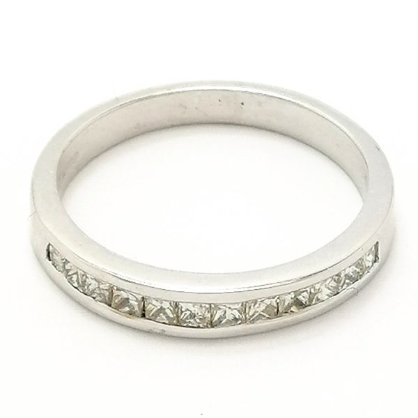 9ct White Gold Princess Cut Diamond Half Eternity Ring .50ct