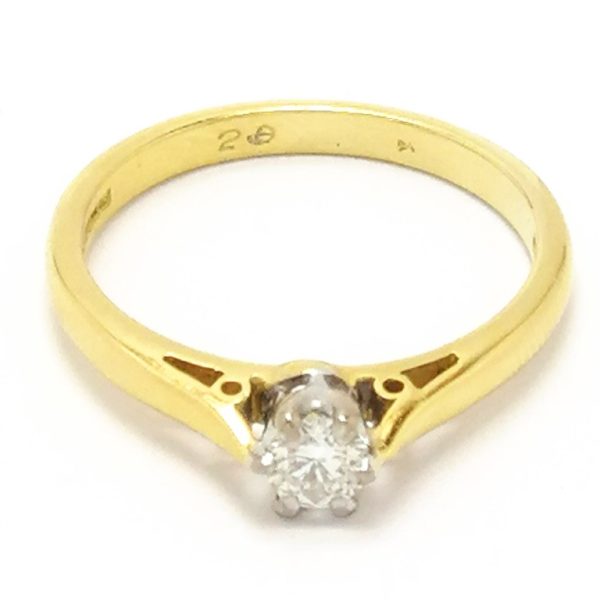 18ct Gold Diamond Single Stone Ring .20ct