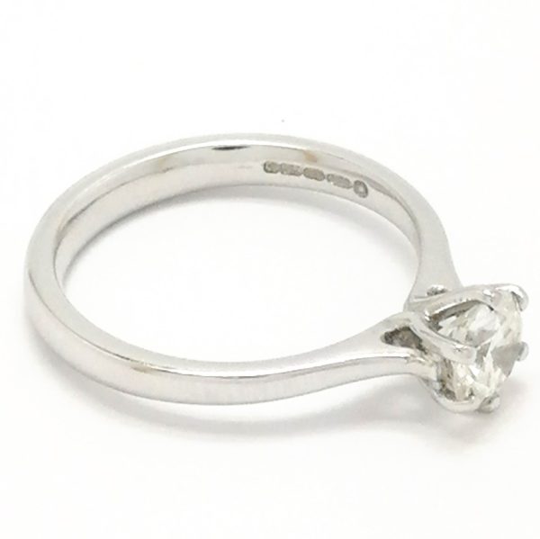 18ct White Gold Certificated Diamond Single Stone Ring .72ct
