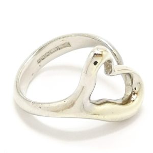9ct White Gold Heart Ring