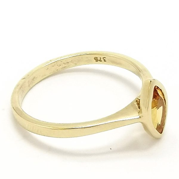 9ct Gold Yellow Marquise Single Stone Ring