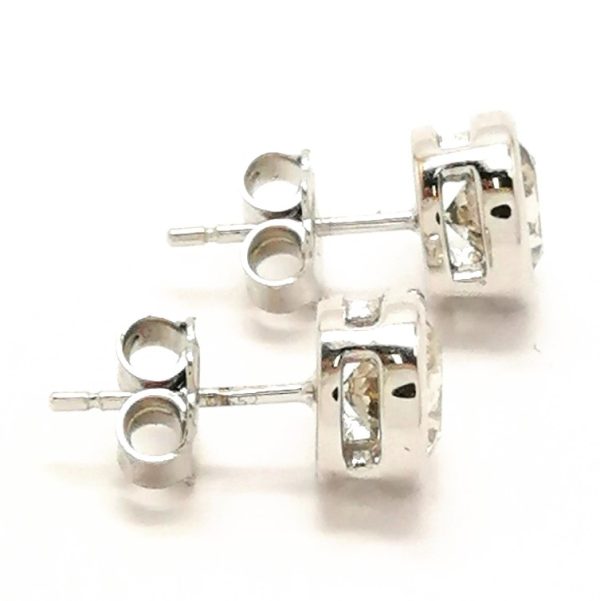 18ct White Gold Diamond Single Stone Stud Earrings 2.4cts